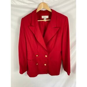Career Essentials Vintage Wool Blazer Red Size 14